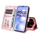 thumbnail image 3 of Funda tipo cartera FOXDOCK para Xiaomi Poco M5 4G , diseño girasol en relieve, cuero PU, cierre magnético, soporte y tarjetero, 3 of 5