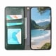 thumbnail image 4 of Funda tipo cartera para Samsung Galaxy A52 5G de piel con cierre magnético, ranuras para tarjetas y correa para la muñeca Verde, 4 of 6