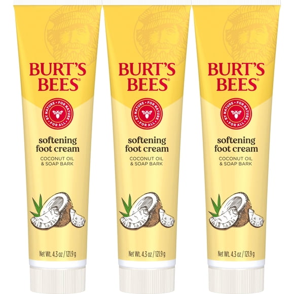 Crema para pies Burt's Bees Suavizante con aceite de coco 125 ml (paquete de 3)
