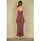 thumbnail image 4 of Vestido Largo Camisola Con Tirantes Finos Y Bajo De Sirena De Punto Acanalado Liso Nocturne (para Mujer), 4 of 4