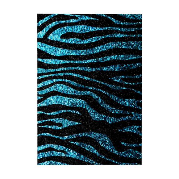 Toalla 3dRose 38 x 56 cm Estampado Cebra con Destellos Turquesa