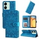 thumbnail image 2 of Funda tipo cartera FOXDOCK para Xiaomi Redmi 13C 4G , diseño girasol en relieve, cuero PU, cierre magnético, soporte y tarjetero, 2 of 5