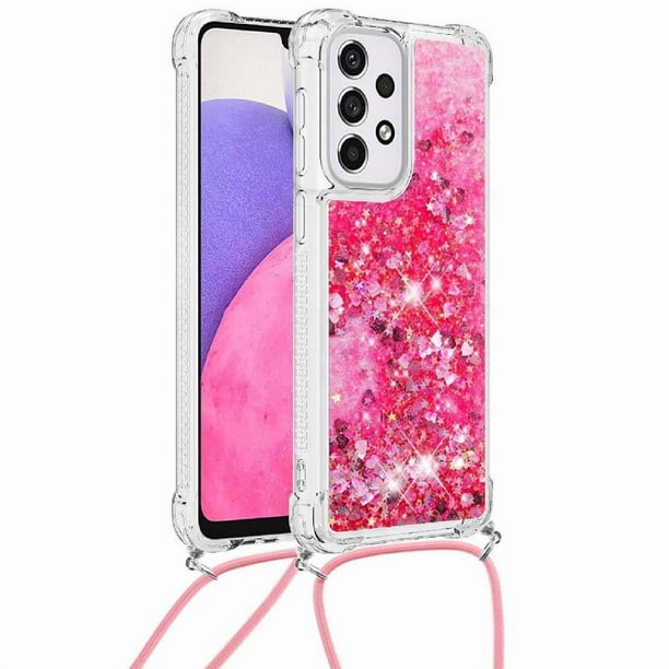 Funda FOXDOCK para Samsung Galaxy A33 5G con Cuerda Ajustable, Brillo Líquido, Protección Antigolpes y Lente – Ideal para Regalo