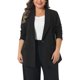 thumbnail image 1 of Agnes Orinda Chaqueta de Traje Casual de Negocios para Mujer Tallas Grandes con Solapa y Botón 1X Negro, 1 of 7