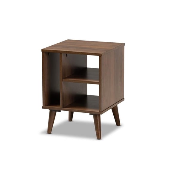 Mesa auxiliar Baxton Studio Sami Wood Brown con 3 estantes