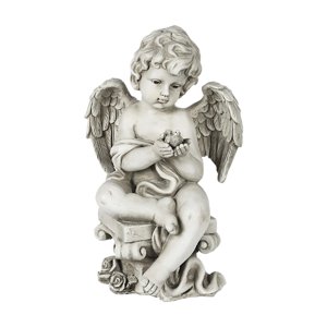 Magideal - De Escultura De Jardín De Ángel, , Artesanías Impermeables, Adornos De Estatua De Jardín De Querubín Para Parque, , Ángel, Tenencia, Pájaro Ángel Tenencia Pájaro