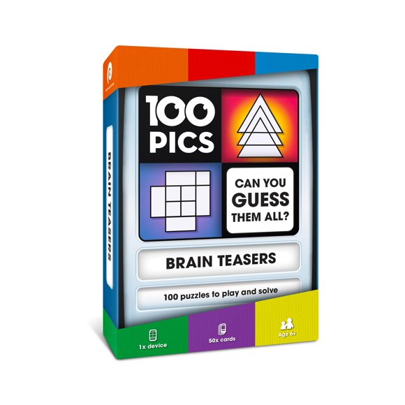 Juego de cartas 100 PICS Brain Teasers Juego de viaje para mayores de 6 años