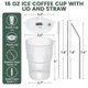 thumbnail image 5 of Juego de 4 tazas de café helado HIGIINC de 16 onzas con tapas y pajitas, 5 of 9