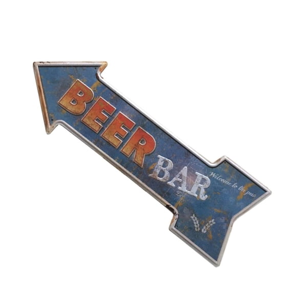 Estilo Vintage Ice Cold Beer Arrow Letrero De Hierro Fundido Pintura Bar Pub Decoración I
