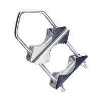 Magideal - Abrazadera De Mástil De Antena Soporte De Mandíbula En V Pernos En U Fácil De Instalar Para Antena Exterior Soporte De Montaje De Doble Tubo De Mástil