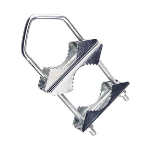 Magideal - Abrazadera De Mástil De Antena Soporte De Mandíbula En V Pernos En U Fácil De Instalar Para Antena Exterior Soporte De Montaje De Doble Tubo De Mástil