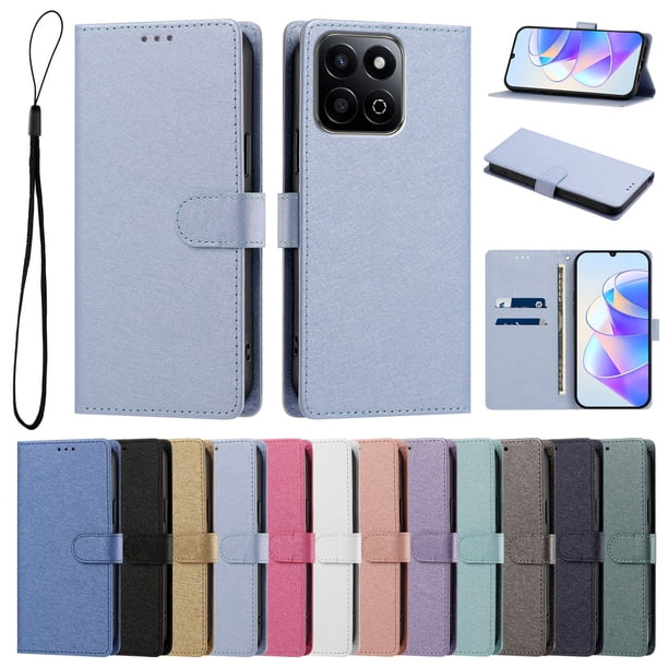 Funda Cartera de PU para Honor 200 Smart con Tarjetas, Azul Cielo