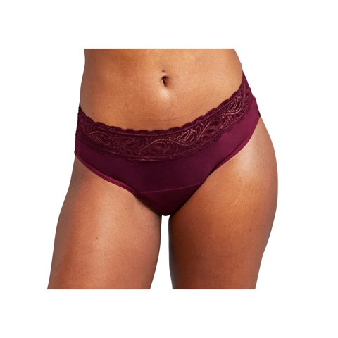 Bloodygreen - Calzón Menstrual High Waist Moderado S Burdeo