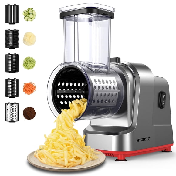 Rallador eléctrico de queso ATBKIT 250W 110V con 5 cuchillas