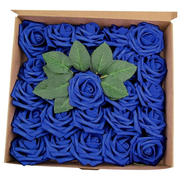 PE Espuma Rosa Flores Día De San Valentín Decoración Dama De Honor Ramo Accesorios Azul Oscuro