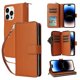 thumbnail image 2 of Funda Cartera con Cremallera y Correa para iPhone 14 Pro Soporte y Tarjetero Marrón, 2 of 6
