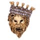 thumbnail image 2 of Broche De Cabeza De León Con Insignias De Corona Regalos Con Forma De Animal Mujeres Hombres Oro Antiguo, 2 of 5