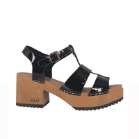 Sandalia Plataforma Madera Lily Negro Alquimia