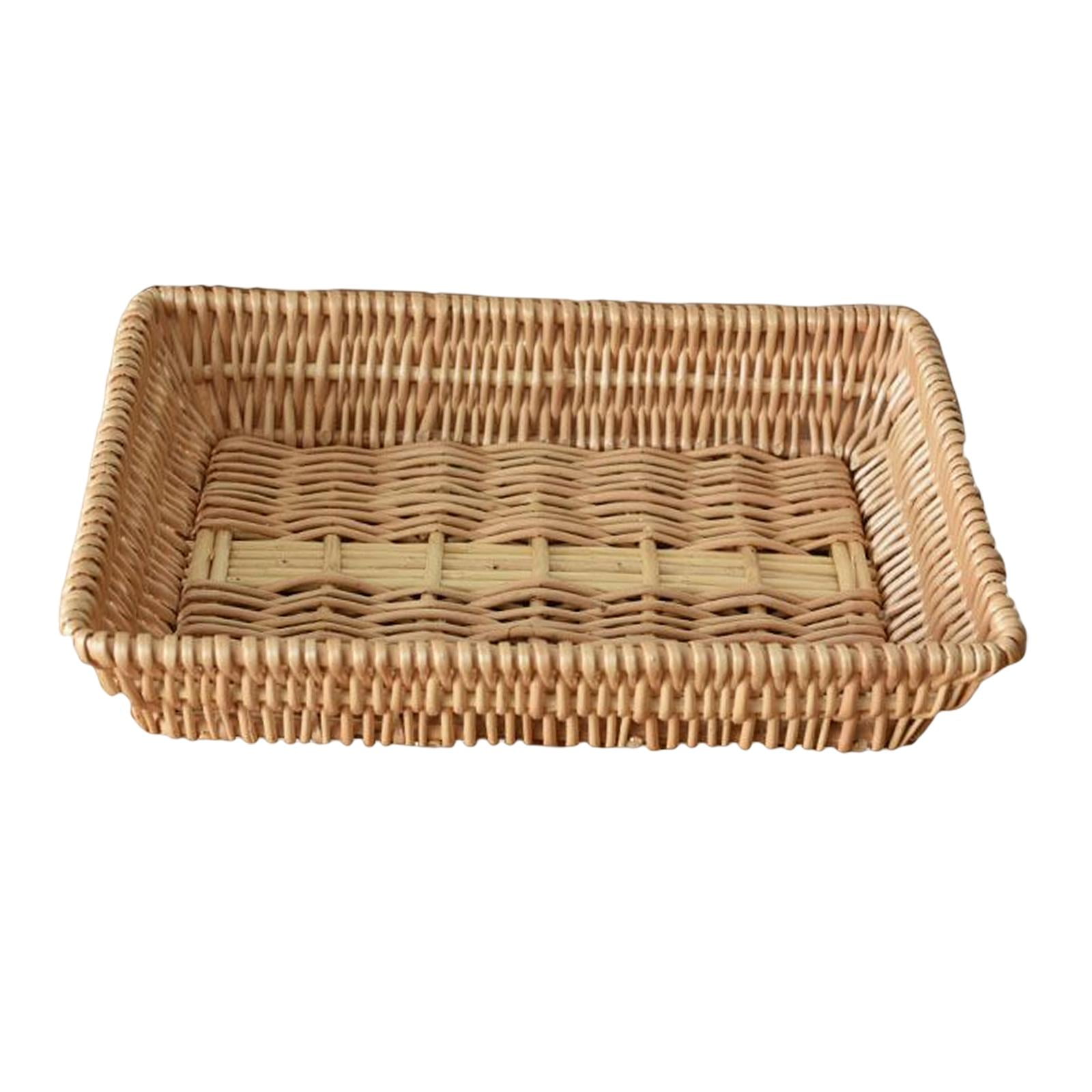 Bothyi - Cestas De Mimbre Contenedor De Bocadillos De Comida Para Cocina Comedor Restaurante 40x30x8cm