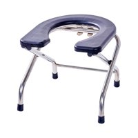 Ioensy - Silla De Taburete De Inodoro En Cuclillas Para Personas Mayores Para Baño Asiento De Silla De Inodoro Portátil Negro 33 Cm De Alto