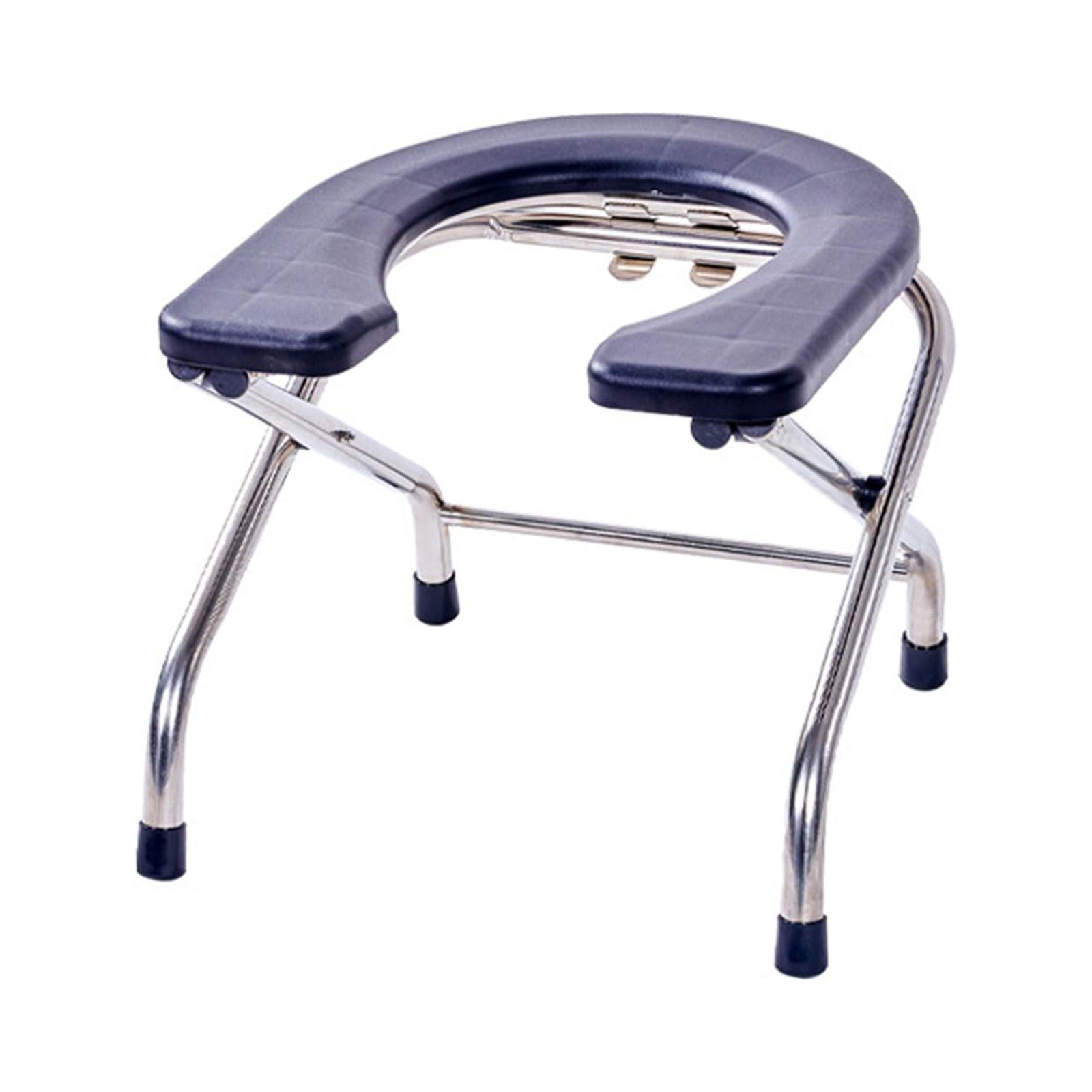 Ioensy - Silla De Taburete De Inodoro En Cuclillas Para Personas Mayores Para Baño Asiento De Silla De Inodoro Portátil Negro 33 Cm De Alto