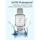 thumbnail image 4 of Explojoy Reloj Cuadrado Elegante para Mujer – Reloj de Pulsera de Cuarzo Impermeable con Calendario, Correa de Cuero O Acero Inoxidable, 4 of 10