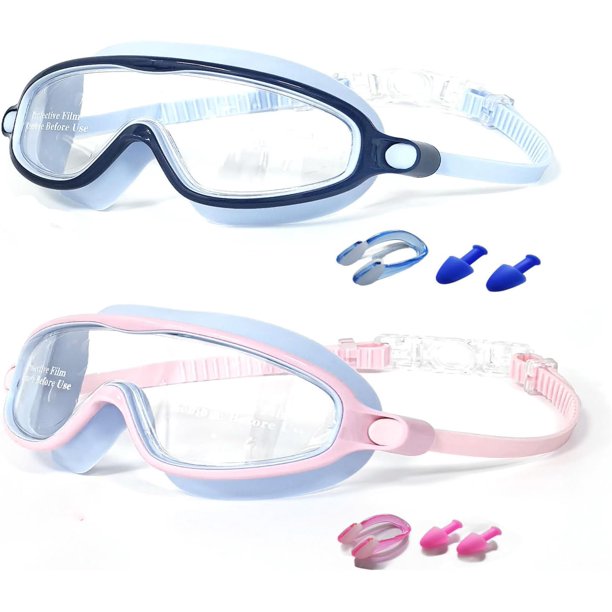 Gafas natación niños nuevas visión amplia antivaho anti-UV piscina 3-14 años