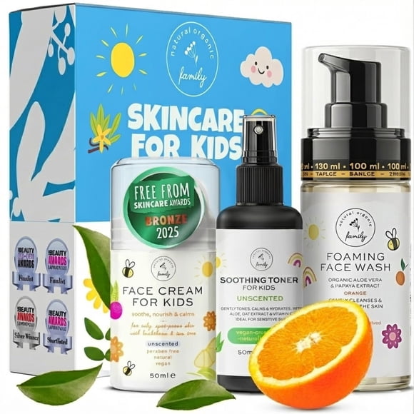 Set de Cuidado Facial para Niños Natural y Orgánico Family 150 ml/50 ml