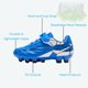 thumbnail image 4 of Tacos de Fútbol LIGVIV para Niños Pequeños Sin Cordones para Césped Firme Azul, 4 of 9