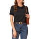 thumbnail image 5 of INSPIRE CHIC Blusa de Manga Corta con Cuello Peter Pan en Contraste y Lunares para Mujer, Regreso a Clases, Talla L, Negro, 5 of 7
