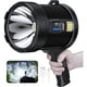 thumbnail image 1 of Foco LED recargable de mano de 100.000 lúmenes, linterna grande, superbrillante, solar para exteriores, con lámpara COB, 6 modos, resistente al agua IPX5 (negro), 1 of 5