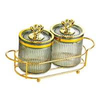 Magideal - Bandeja Para Aperitivos Con Tapa, Bandeja Para Servir Nueces Y Dulces, Extraíble Con Soporte, Platos De Lujo, Plato Nórdico De Frutos Secos Para Cocin 2 Tazones Verdes