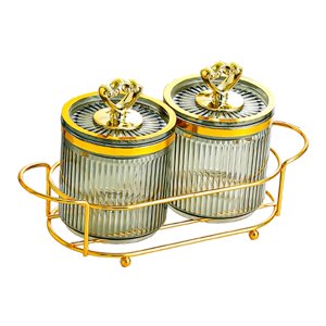 Magideal - Bandeja Para Aperitivos Con Tapa, Bandeja Para Servir Nueces Y Dulces, Extraíble Con Soporte, Platos De Lujo, Plato Nórdico De Frutos Secos Para Cocin 2 Tazones Verdes