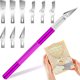 thumbnail image 1 of 1pc Craft Knife With 9PCS Exacto Knife Blades Refills (#11, 16, 17), Exacto Knife And Extra Blades For Beginners, Precision Hobby Knife For Carving Fondant, Scrapbooking, Stencils, 1 of 5