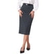 thumbnail image 1 of INSPIRE CHIC Falda Lápiz de Cuadros para Mujer, Cintura Alta, Tartán, Oficina de Negocios, Falda a la Rodilla, Talla M, Gris Oscuro, 1 of 5