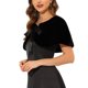 thumbnail image 4 of INSPIRE CHIC Chaqueta de Novia de Piel Sintética Recortada con Lazo de Cinta de Satén L Negro para Mujer, 4 of 6