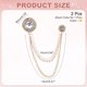 thumbnail image 2 of Uxcell Gem Chain Brooch Pins, 2 piezas de cadena colgante Broche Pin Borla Redonda Cristal Insignia Solapa Collar Pines para Mujeres Hombres Camisas Esmoquin Bufanda, Tono dorado (Amarillo/Blanco), 2 of 7