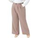 thumbnail image 4 of Agnes Orinda Pantalones de Mujer Talla Grande para Escuela o Universidad, Cintura Alta Elástica, Pantalones de Negocios Largos y Rectos con Bolsillos 1X Café Claro, 4 of 6