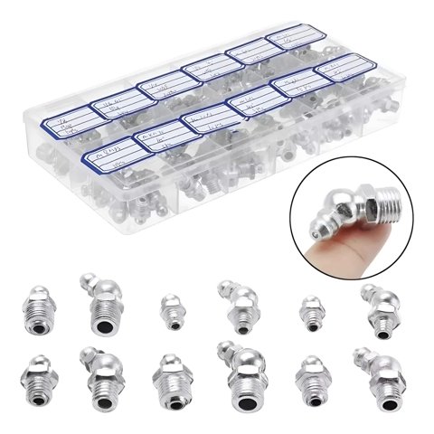 Master Prox - 130Pcs Boquillas De Engrase Hidráulicas Kits De Surtido