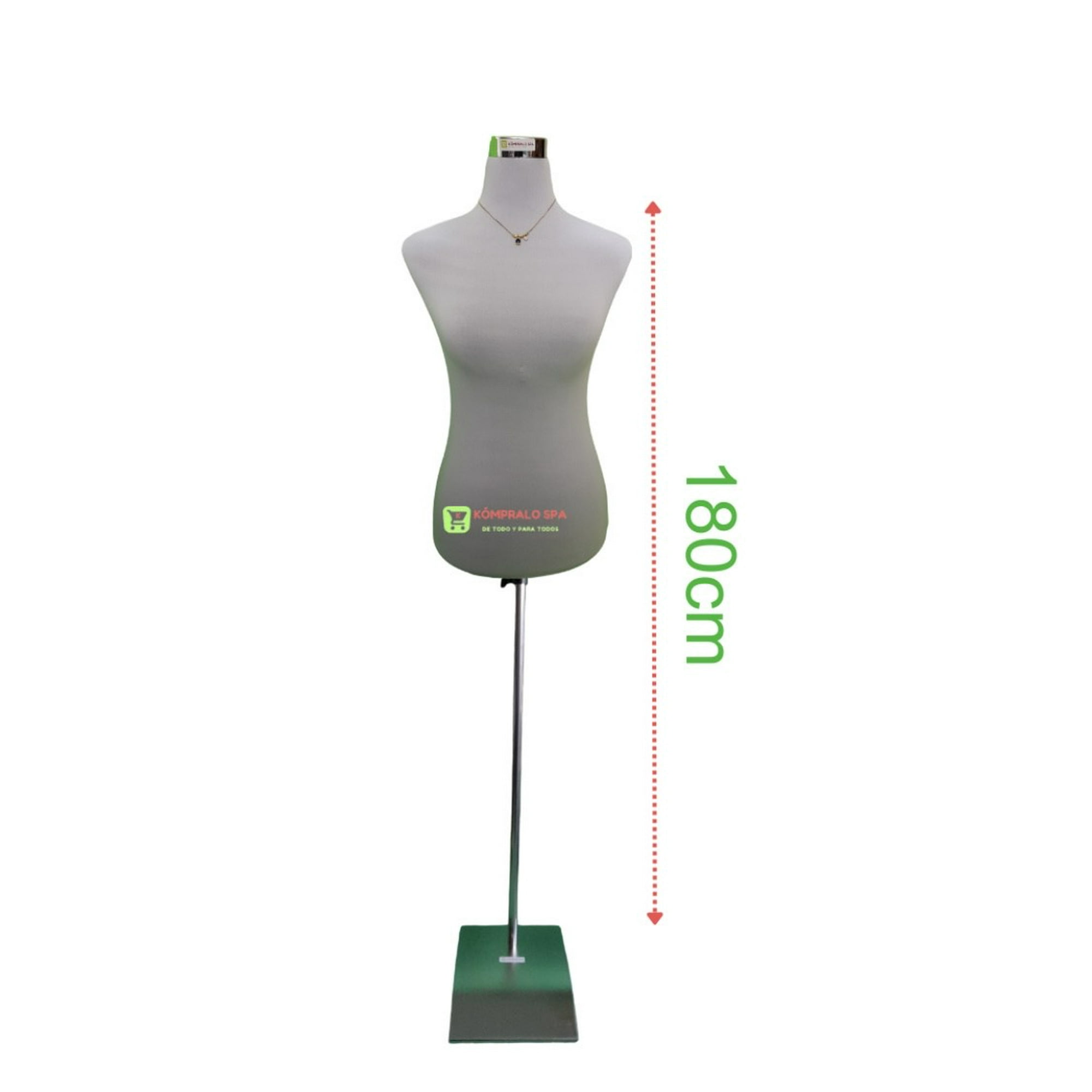 Genérico - Torso Maniqui Plastico Dama Blanco Con Pedestal Metal Cuadrado