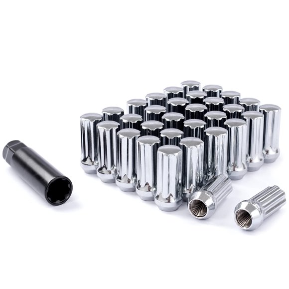 Tuercas de rueda DCVAMOUS 32 uds 9/16‑18 cromadas 50 mm 7 ranuras