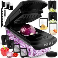 Cortador De Verduras Y Espiralizador Fullstar Con Recipiente Negro