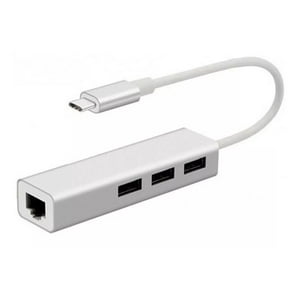 Genérico - Adaptador Hub Usb-C A Ethernet Red Lan Rj45 +3 Usb 2.0