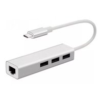 Genérico - Adaptador Hub Usb-C A Ethernet Red Lan Rj45 +3 Usb 2.0