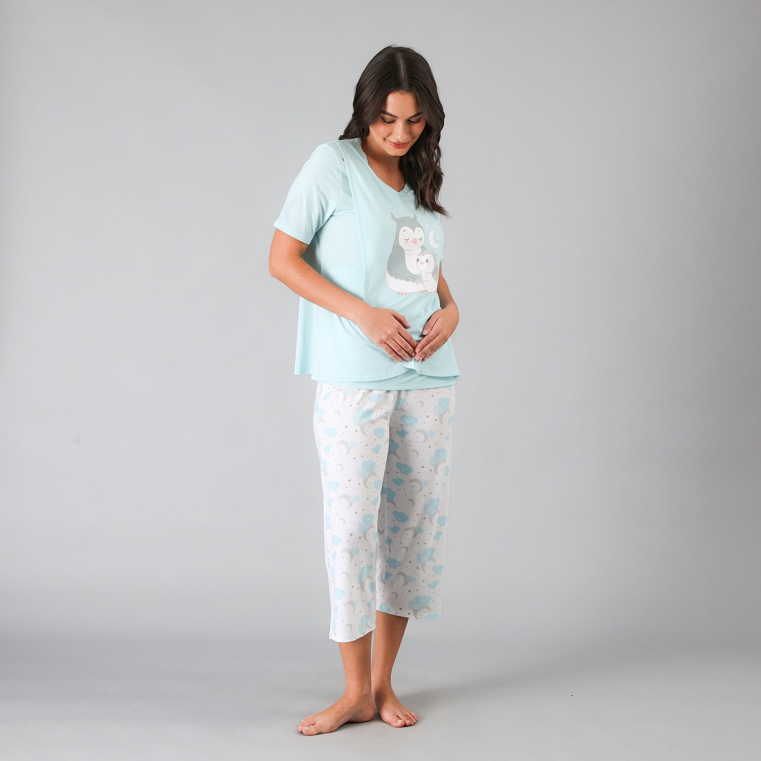 Pijama Maternal Top + Capri Flores Mujer 33854-247