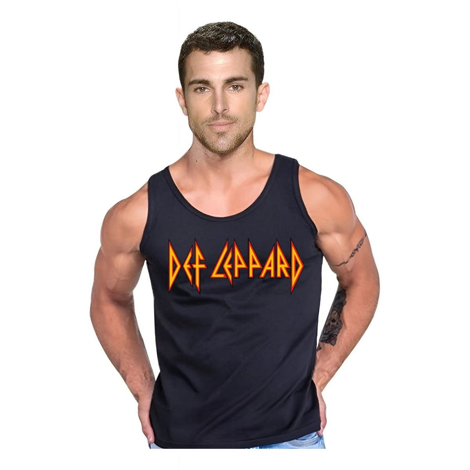 Persodesign - Polera Estampada Rock Def Leppard Musculosa Tank Gym Life Talla Xl Negro Hombre