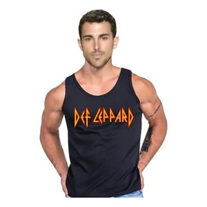 Persodesign - Polera Estampada Rock Def Leppard Musculosa Tank Gym Life Talla S Negro Hombre