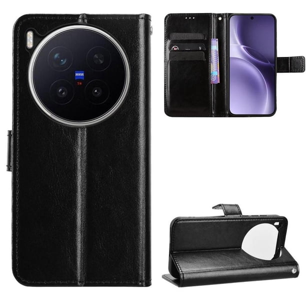 Funda tipo libro para vivo X300 Pro, cartera todo‑en‑uno, funda multifuncional con tarjetero y correa de muñeca desmontable