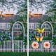 thumbnail image 5 of Decoración de pared de flores de metal y arte de pared de mariposas, 3 piezas de decoración de pared de terraza de jardín interior y exterior, escultura artística de valla de metal para exteriores, 5 of 6