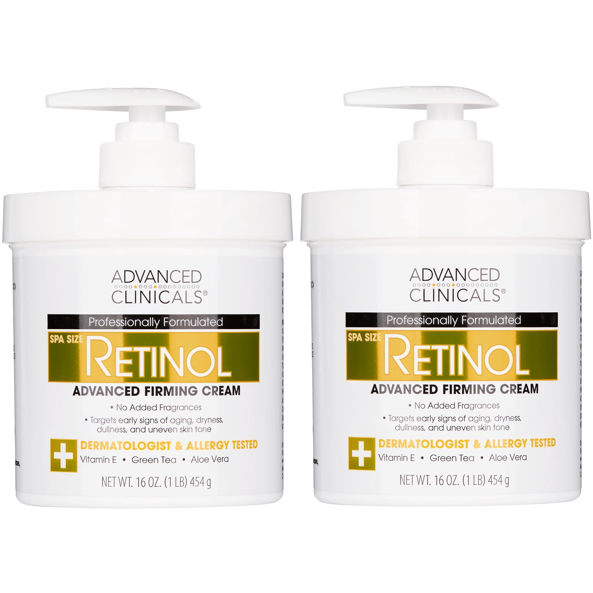 Crema Hidratante Con Retinol Advanced Clinicals, 480 Ml (paquete De 2)